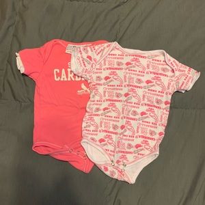 Set of 2 Baby Girl Cardinals Bodysuits